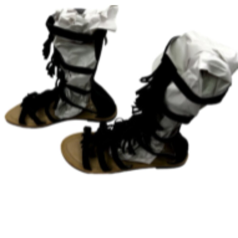 Women's Black Gladiator Strap Sandals Size 40 - Picture 3 of 4